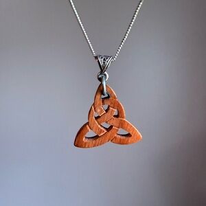 Wooden Celtic Knot Pendant Necklace